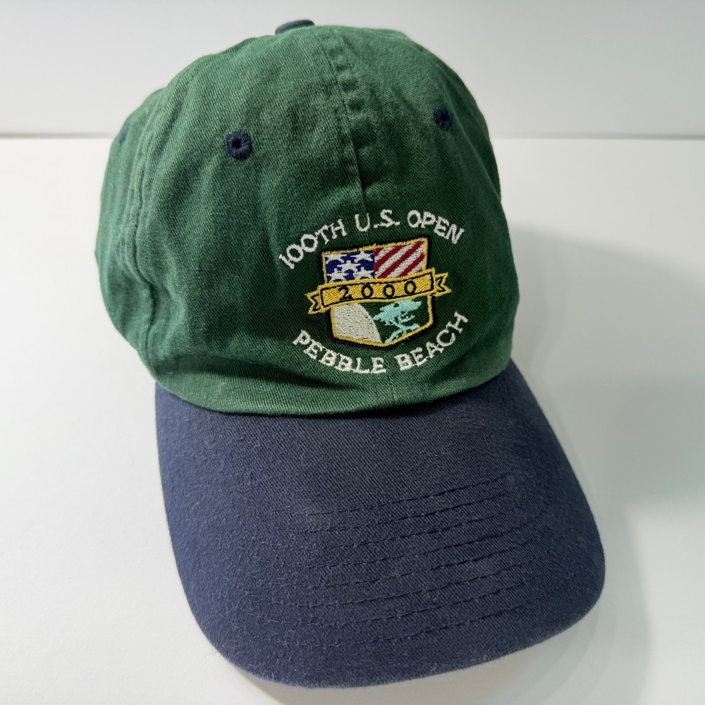 Vintage 2000 Pebble Beach 100th U.S. Open USGA Member Hat Green Navy Made in USA